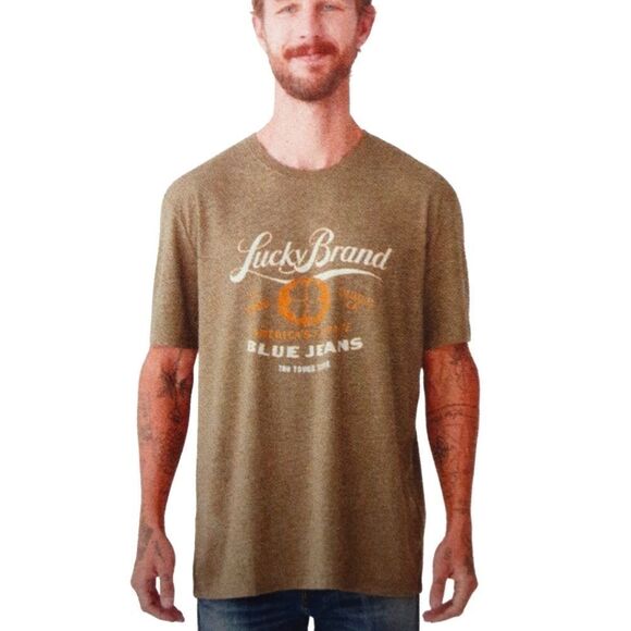 Lucky Brand Other - LUCKY BRAND Tee Short-sleeved Burnt Olive with Shamrock Graphic Sz XXL